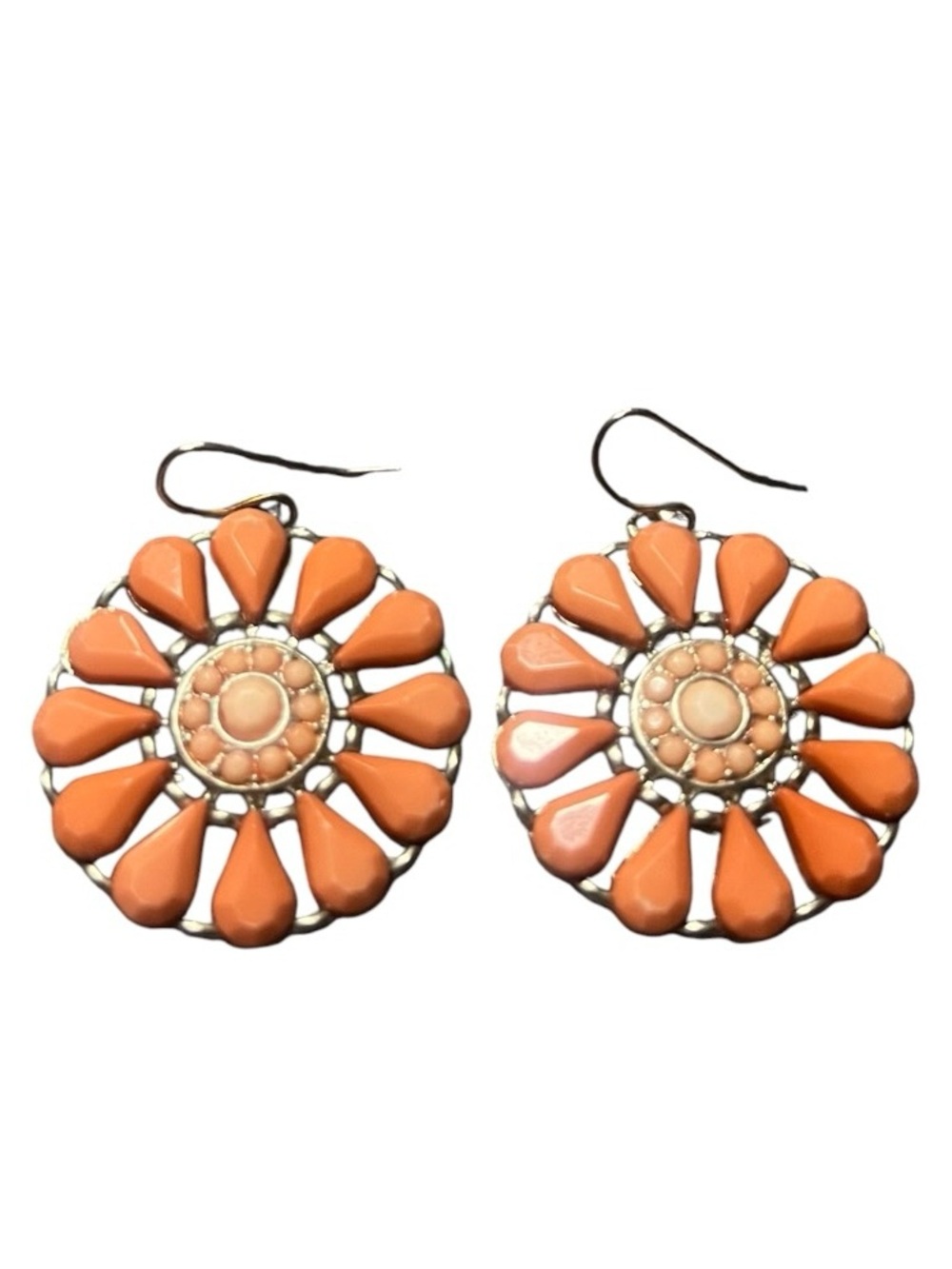 Orange Floral Drop Earrings - Women Jewelry